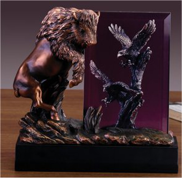 Buffalo Statue Picture Frame Sculptural